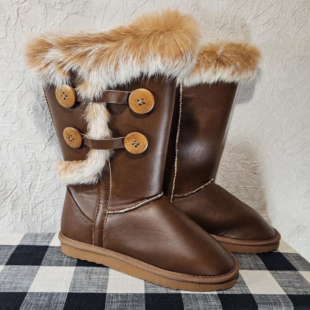 Silver Dew Elegant Genuine Fur Boots